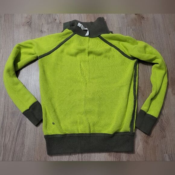 Lululemon Post Savasana Reversible Jacket sweater full zip lime green size 10 - Picture 3 of 10